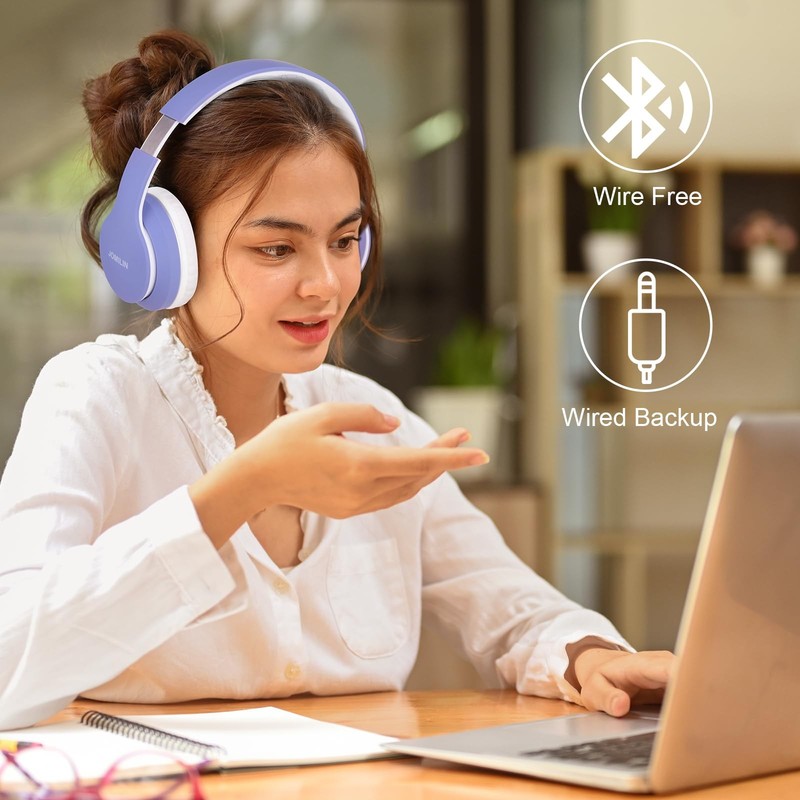 B9 Wireless Headphones Over-Ear, 60 Hours Playtime Lightweight Folding Hi-fi ... gallery