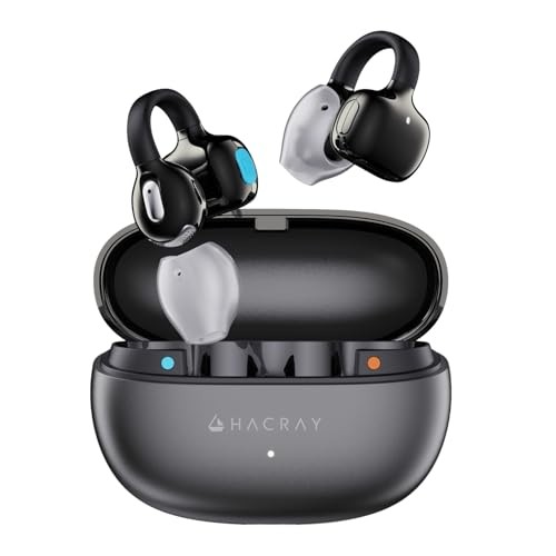 Hacray CuffAir Open-Ear Wireless Earphones Ear Cuffs Metal Black HR-OE01MB