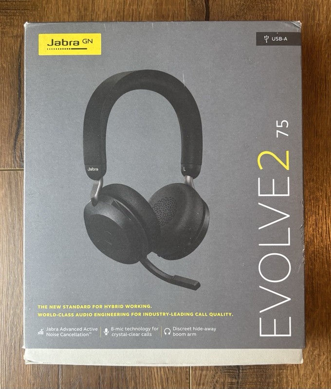 Jabra Evolve2 75 USB-A Wireless Headset w/ 8-Microphone Technology 27599-989-999