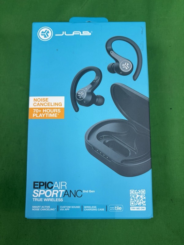 JLab Epic Air Sport ANC True Wireless Earbuds – Black New (C2)
