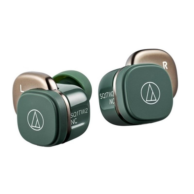 Audio-Technica ATH-SQ1TW2NC GR Wireless Earbuds ANC, Wireless Charging, Green