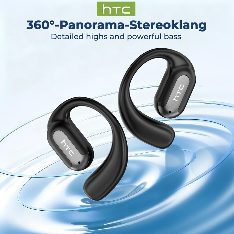 HTC NE58 Earphone Bluetooth HiFi Sound Multifunctional Screen Headset Black gallery
