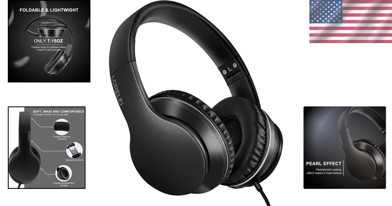 Lightweight X6 Over-Ear Headphones with Mic - Tangle-Free Cord & Dynamic Sound gallery