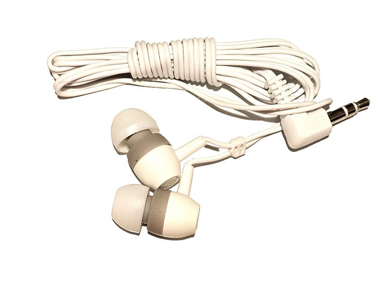 White Wired Earbuds In-Ear Headphones 3.5mm Plug Lightweight Audio