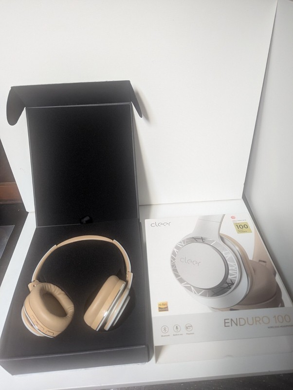 Cleer Audio Enduro 100 Bluetooth Wireless Headphones Coronado Sand READ DESCRIPT