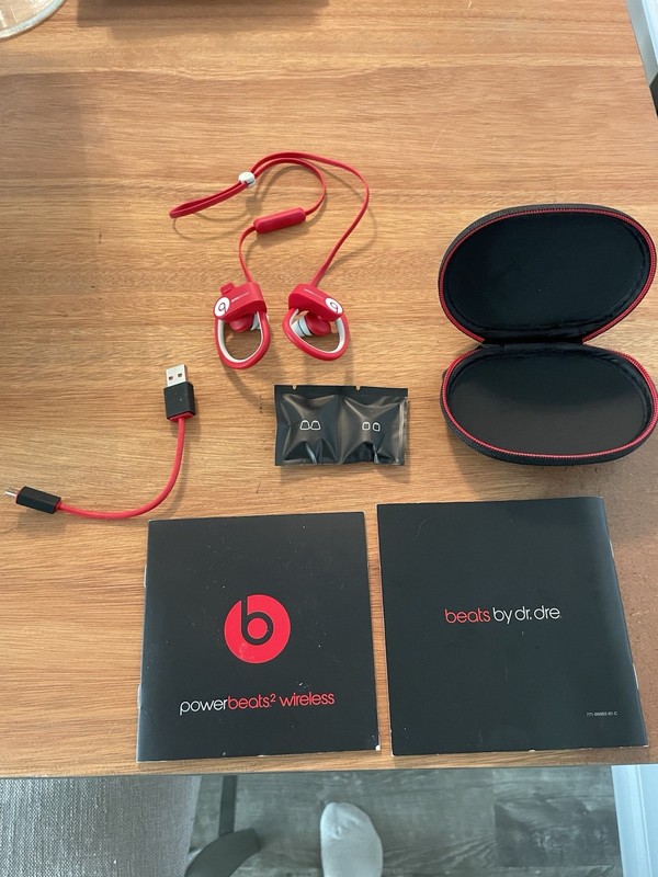 Dr. Dre PowerBeats 2 Wireless In-Ear Headphones Red /White New!