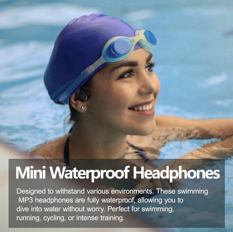 Swimming Headphones,Bone Conduction Headphones Bluetooth 5.4,IPX8 Waterproof,32G gallery