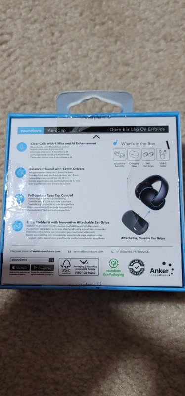 Soundcore - by Anker AeroClip Open-Ear Clip-On Earbud Headphones - Black gallery