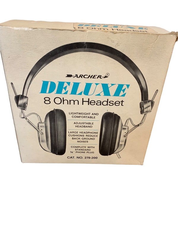 Archer DELUXE 8 ohm wired Headset no. 279-200, 1/4″ phone plug, Made in Japan
