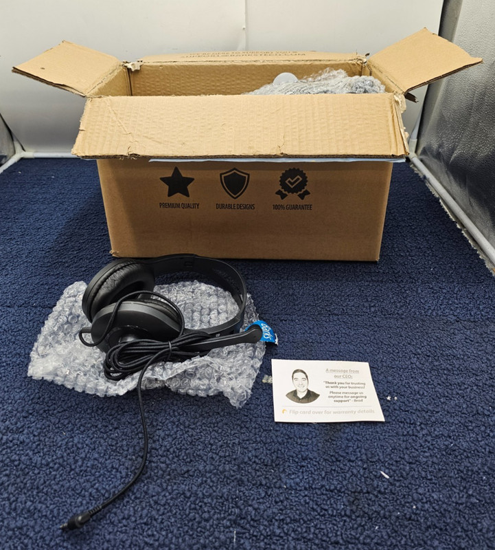 (QTY 10) Barks Classroom Bulk Headphones with Microphone Rotation Boom Mic Black