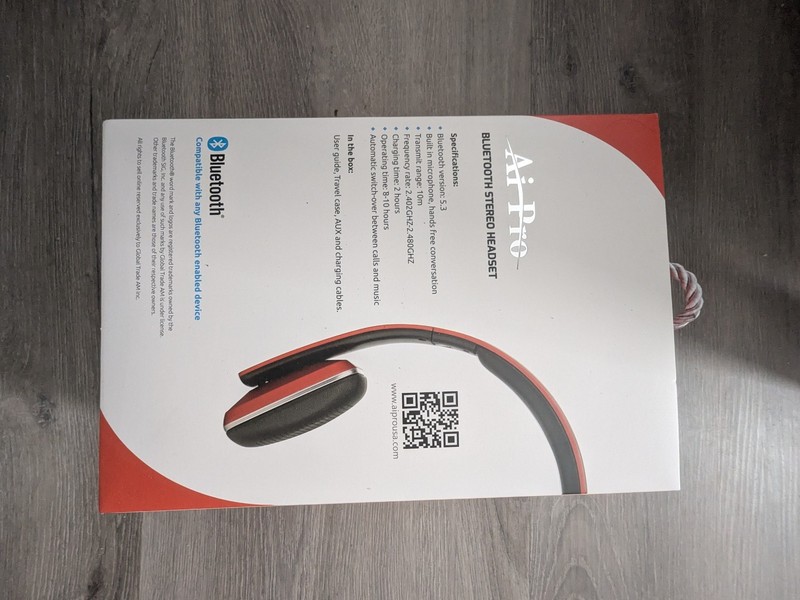 Ai Pro Bluetooth Wireless Headset Red Black Noise Cancellation Adjustable gallery