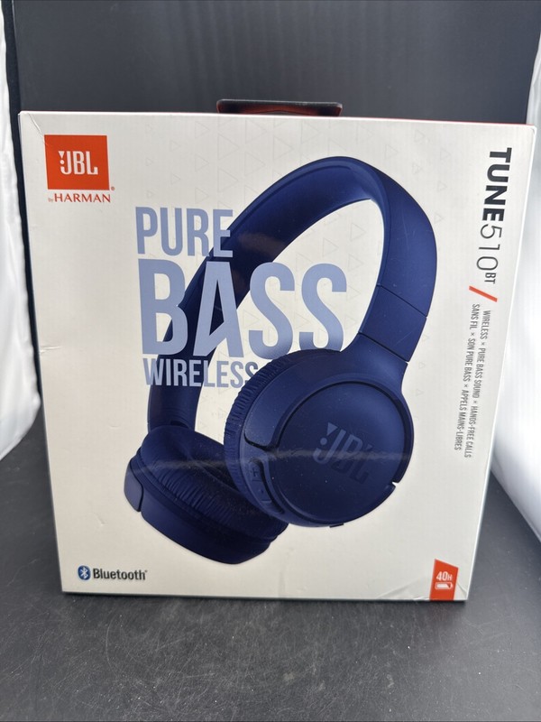 JBL Tune 510BT Bluetooth Wireless On-Ear Headphones Blue New Sealed