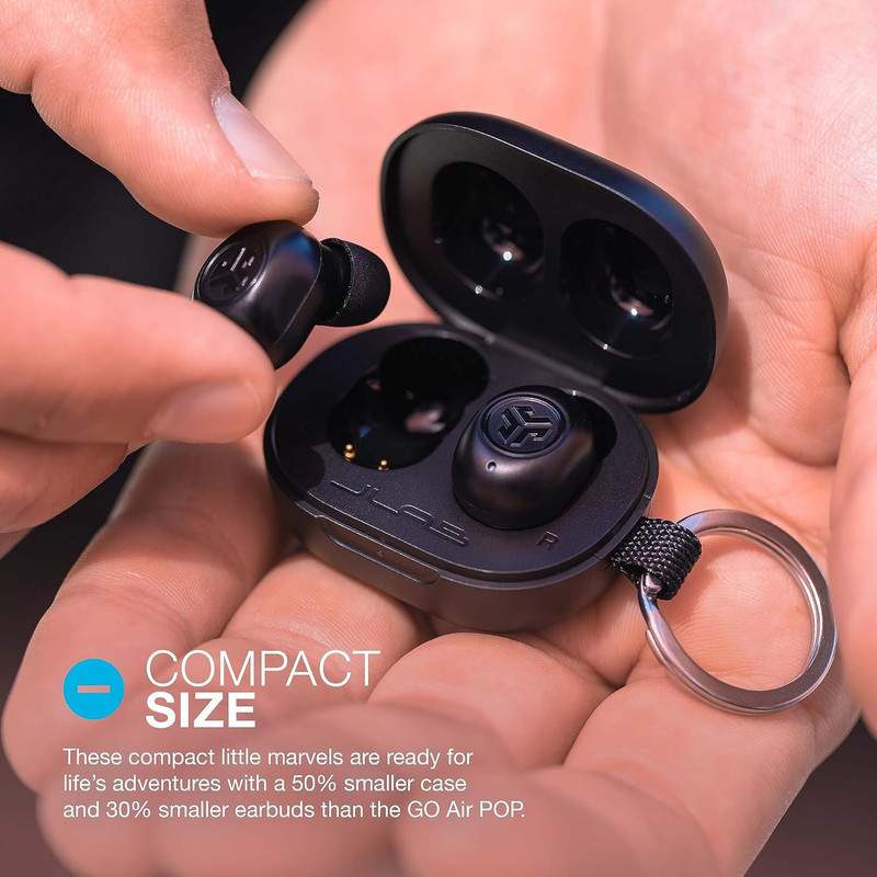 Jbuds Mini True Wireless Bluetooth Earbuds + Charging Case, Charcoal Black, IP55 gallery