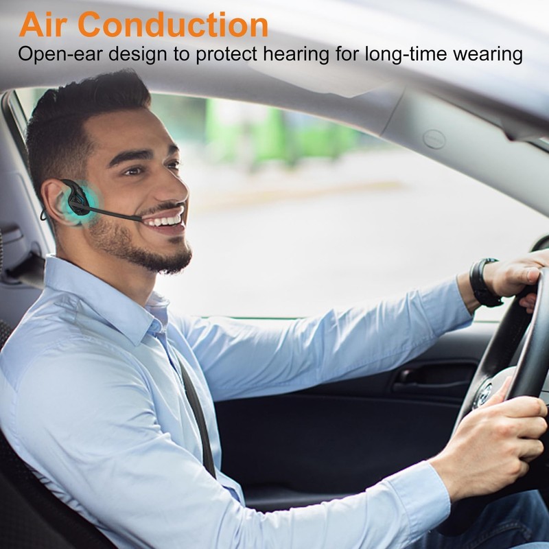 Open Ear Headphones with Mic, Bluetooth 5.3 Headset with DSP Noise Cancelling... gallery