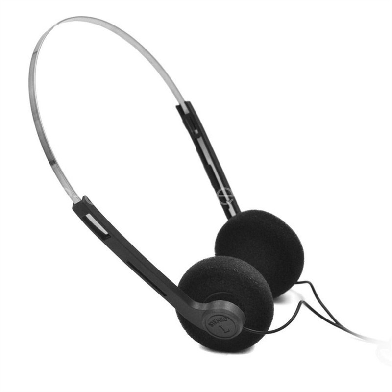3.5mm Retro Wired Headphones Lightweight Stereo Foam Over Ear Headsets MP3 Music