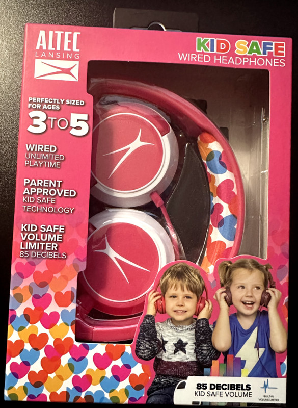 Altec Lansing Kid Safe Wired Headphones Ages 3-5 With Built-in Volume – New