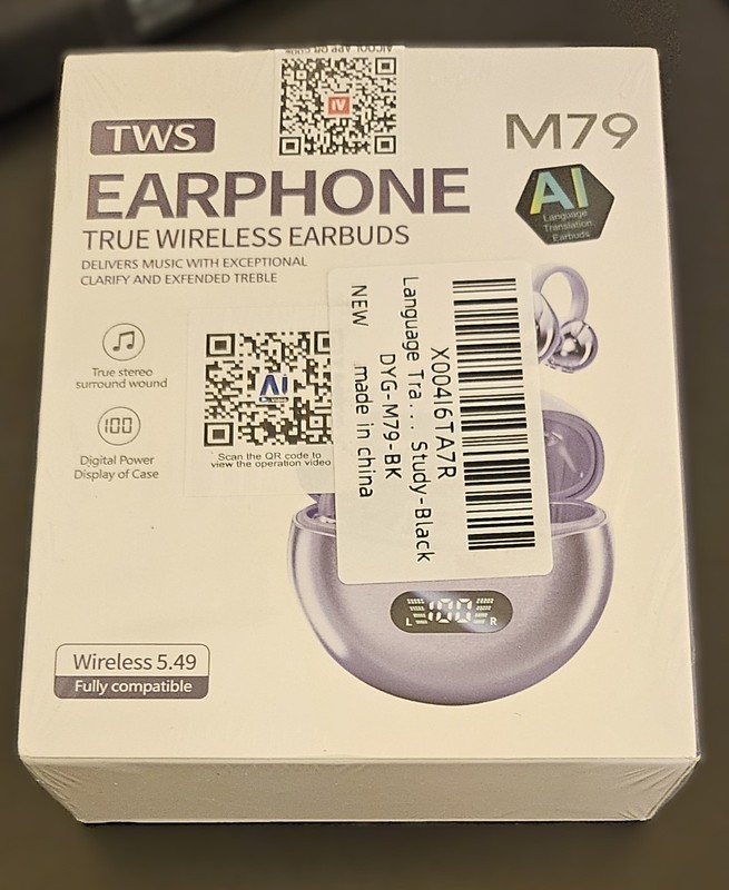 SEALED TWS True Wireless Earbuds M79 Digital Bluetooth w language translator