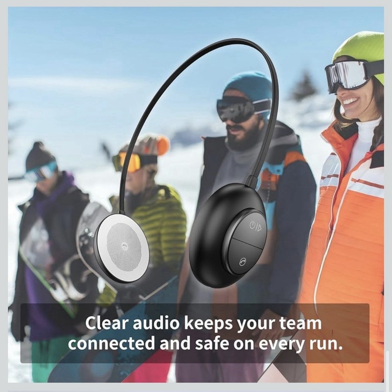 Yellow Drop-in Ski Helmet Headphones, HD Speaker. Glove Friendly Controls w/ mic gallery