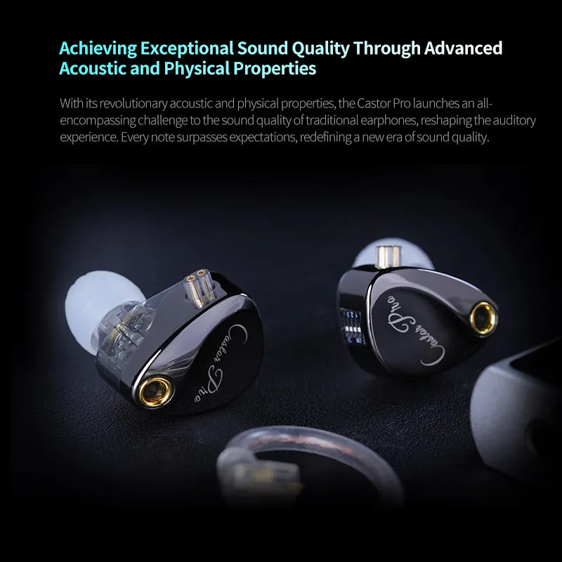 KZ Castor PRO Dual Dynamic Driver IEMs HiFi Bass Earphones 3.5mm Wired gallery