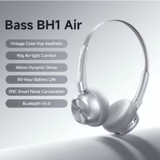 Baseus BH1 Air Bluetooth 6.0 Headphones ENC 80H Lightweight Over Ear