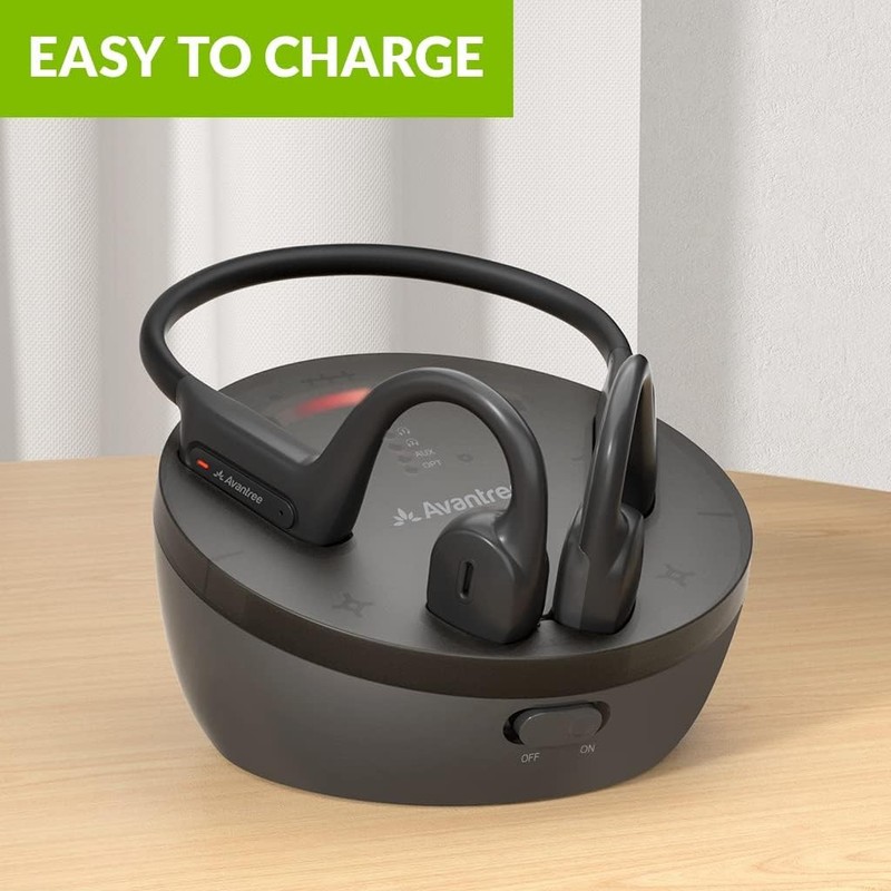 Avantree Medley Air - Wireless Earbuds for TV Listening with Clear Black gallery