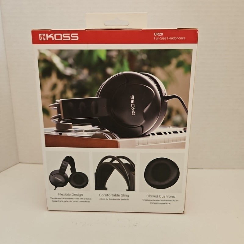Koss UR20 Over-Ear Full Size Headphone Black KSSUR20 gallery