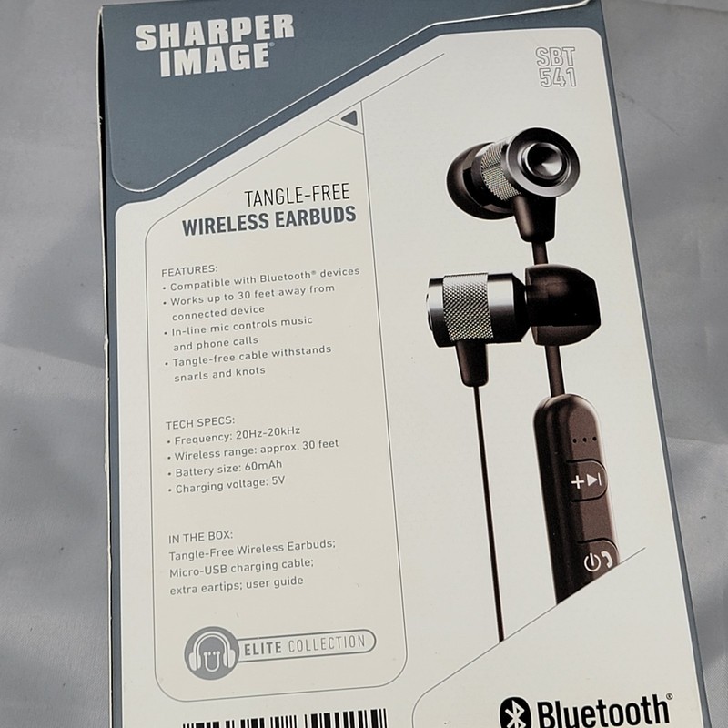 Sharper Image Bluetooth Tangle Free Wireless Earbuds New in box gallery