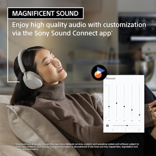 Sony Noise Cancelling Wireless Over Ear Headphones Silver Bluetooth gallery