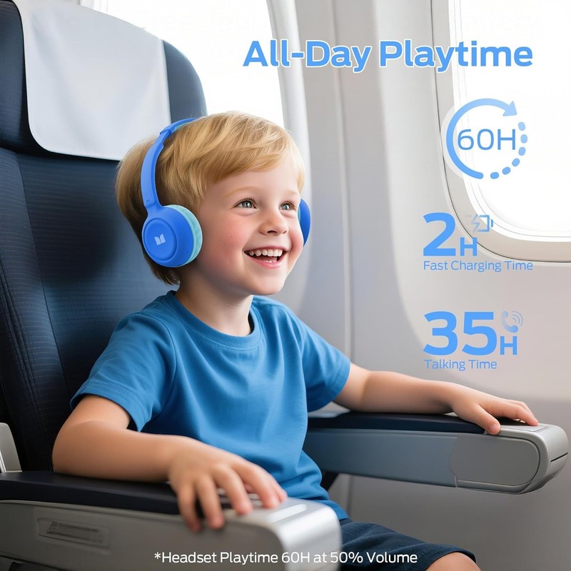 Cute SK100 Kids Bluetooth Headphones, 85/94Db Safe Volume Limited, 60 Hours Play gallery