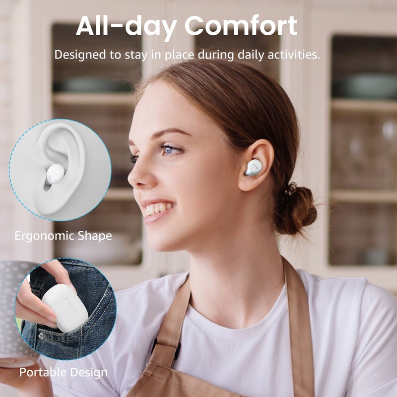TOZO - A1 Lightweight Wireless Earbuds Headphones, White - Refurbished gallery