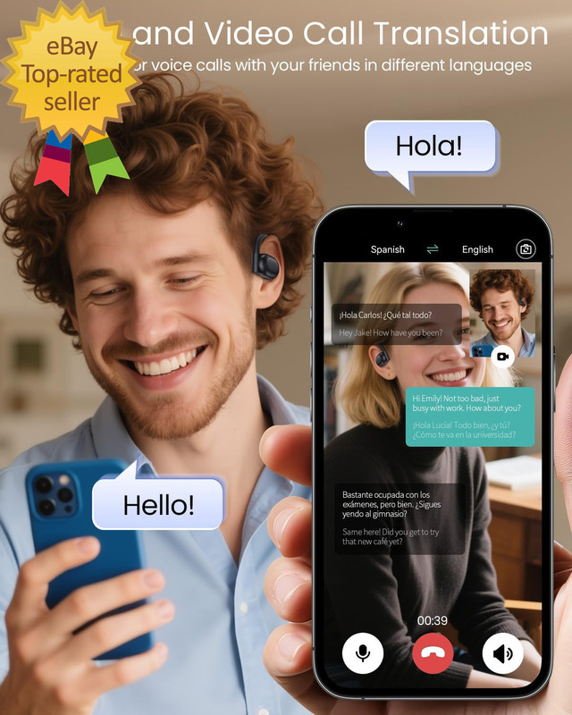 AI Translation Earbuds Real Time 164 Languages 80H Playtime Translator Ear Buds gallery