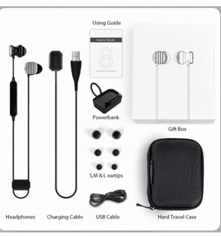 Cowin HE8D Active Noise Cancelling Bluetooth Earbuds Silver NIB w/ Travel Case