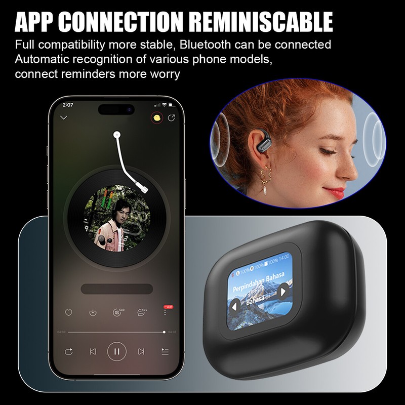 NEW! Bluetooth AI Translator Earbuds 144+ Language Real Time Translate Earphones gallery