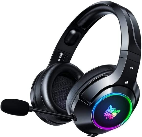 🔥K9 Gaming Headphones w/ RGB LED Lights Noise Cancelling Over-Ear Headphones🔥