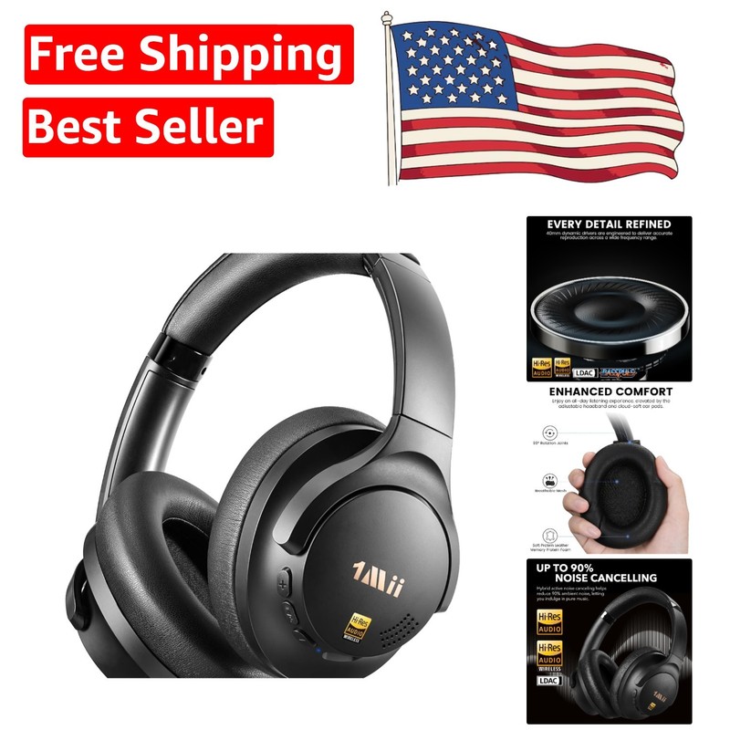 Portable Y8+ Active Noise Cancelling Headphones – Ideal for Travel & Home Office