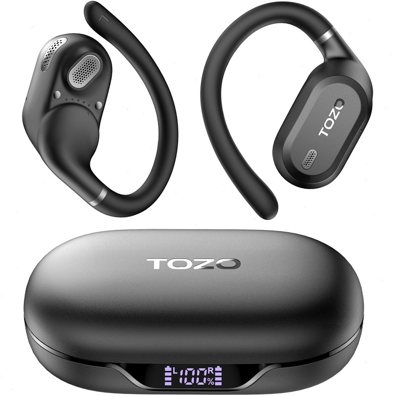 TOZO OpenWear Bluetooth 5.4 Headphones Adjustable Ear Hooks Comfort