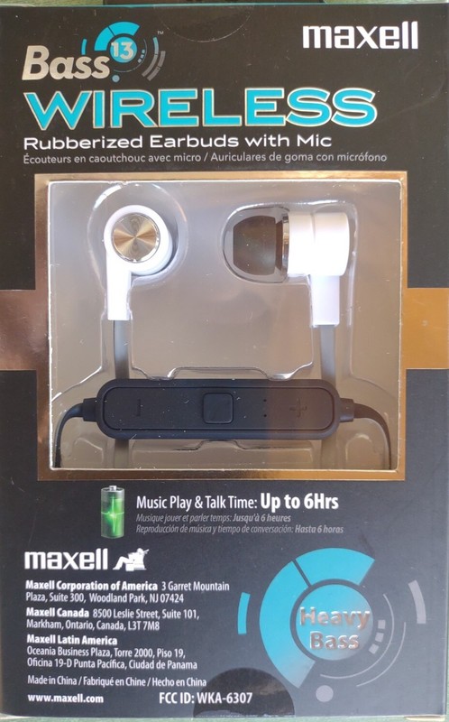 Maxell Bass 13 Bluetooth Wireless Rubberized Earbuds With Mic Heavy Bass