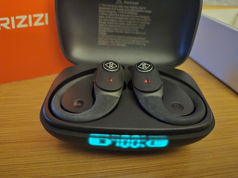 RIZIZI Earhook Headphones Black Wireless Bluetooth
