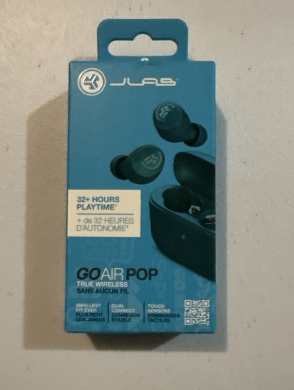 JLab Go Air Pop+ True Wireless Bluetooth Earbuds & Charging Case Brand New Blue