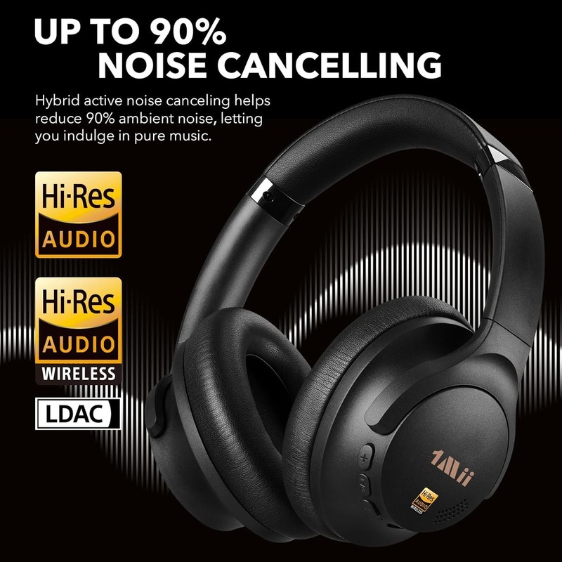 Y8+ Hybrid Noise Cancelling Headphones, 100H Playtime, Bluetooth 6.0 gallery