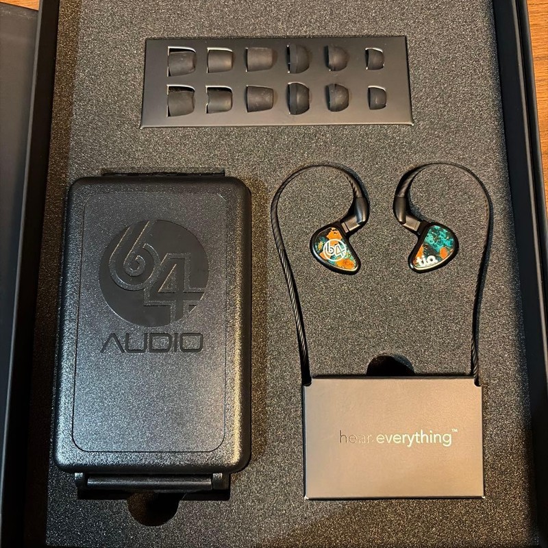 64 Audio Fourte Noir In-Ear Monitor Earphones Universal Fit Black Excellent Used gallery