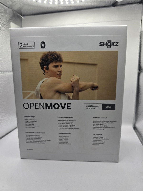 Shokz OpenMove Bone Conduction Open Ear Lifestyle/Sport Headphones Gray Open Box gallery