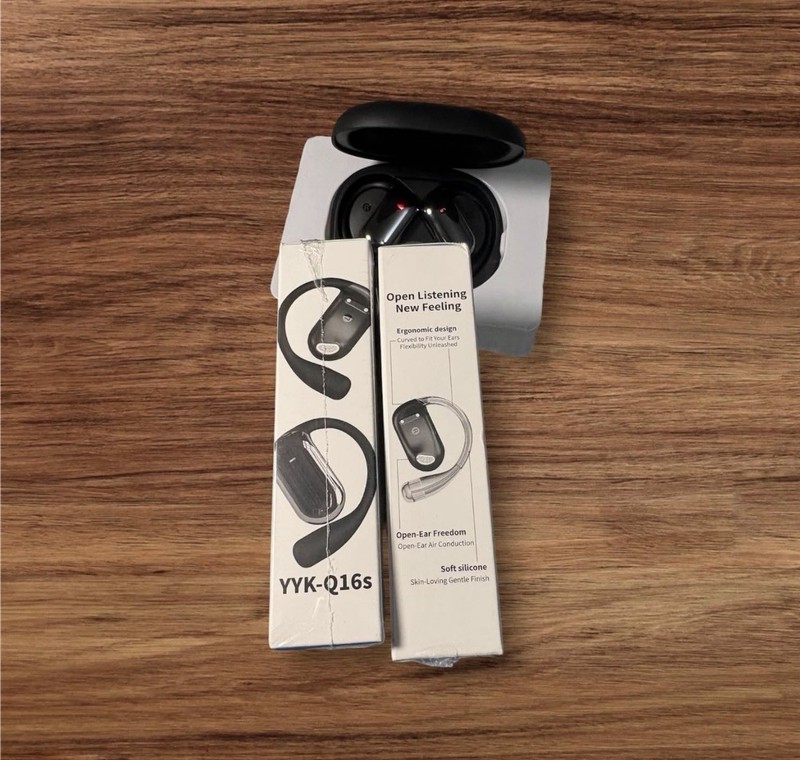 YYK-Q16S Open-Ear True Wireless Bluetooth Ear-Hook Earbuds w/ Case Black gallery
