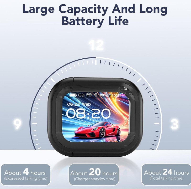 AI Translation Earbuds LCD Touch Screen Real Time 135 Languages ENC Bluetooth gallery