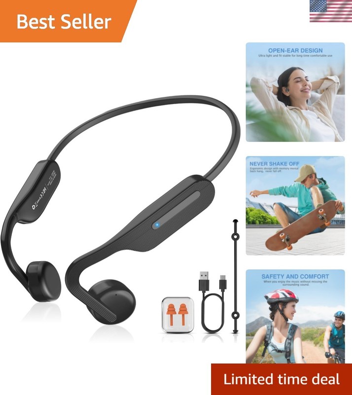 Lightweight Bone Conduction Headphones – 10H Battery & Bluetooth 6.0 Technology