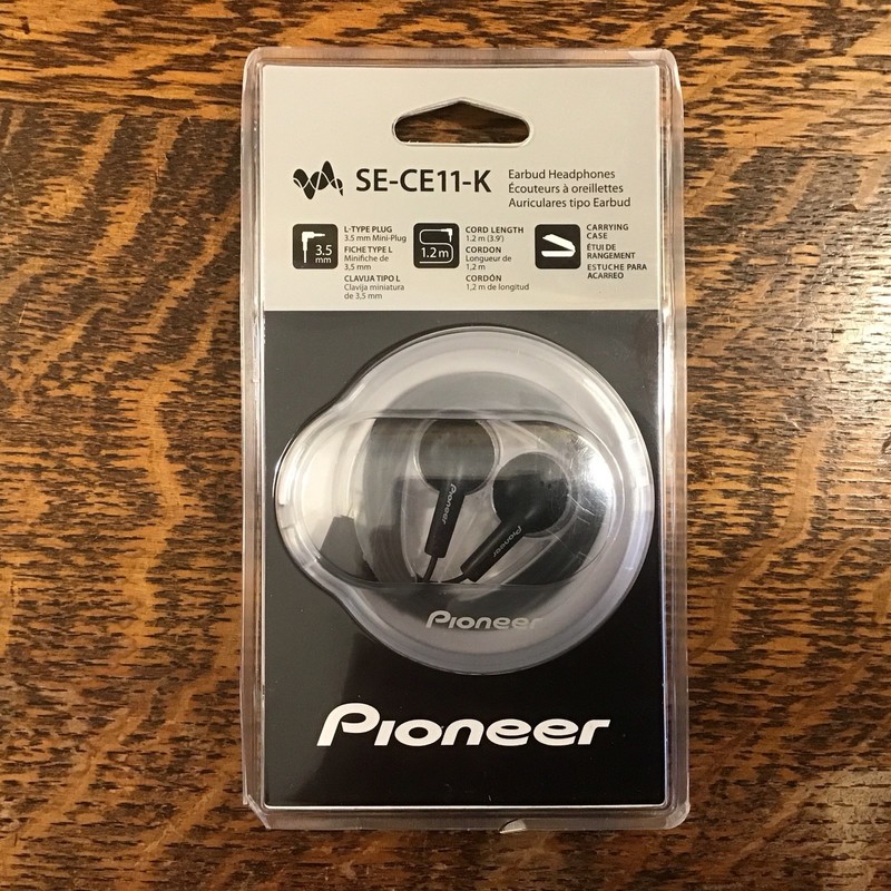 Pioneer SE-CE11-K 3.5mm 3P mini Connector Earbud Headphone – Black