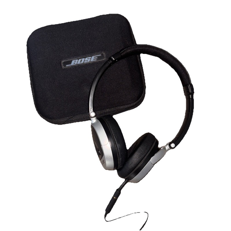 Bose Triport Black Silver Wired On-Ear Headphones Ear Pads Tested Great Sound!