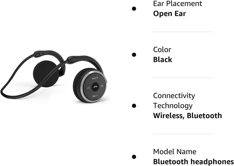Behind The Head Headphones, itayak Bluetooth 5.0 Neckband Around Small, Black gallery