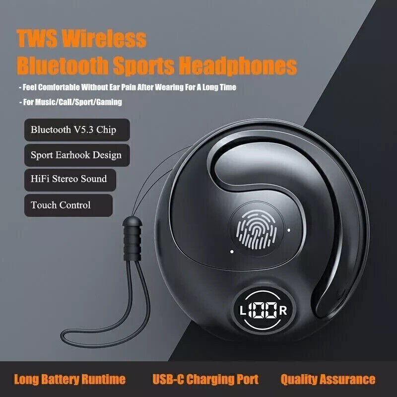 Ear Hook Mini Bluetooth 5.3 Headset TWS Earphones Earbuds Stereo Bass Headphones gallery