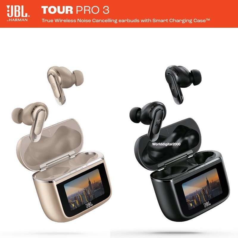 JBL Tour Pro 3 True Wireless Noise Cancelling Earbuds Alexa Touch LCD Blutooth